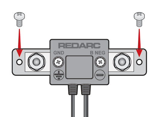 A diagram showing where the battery sensor assembly bolts fit.