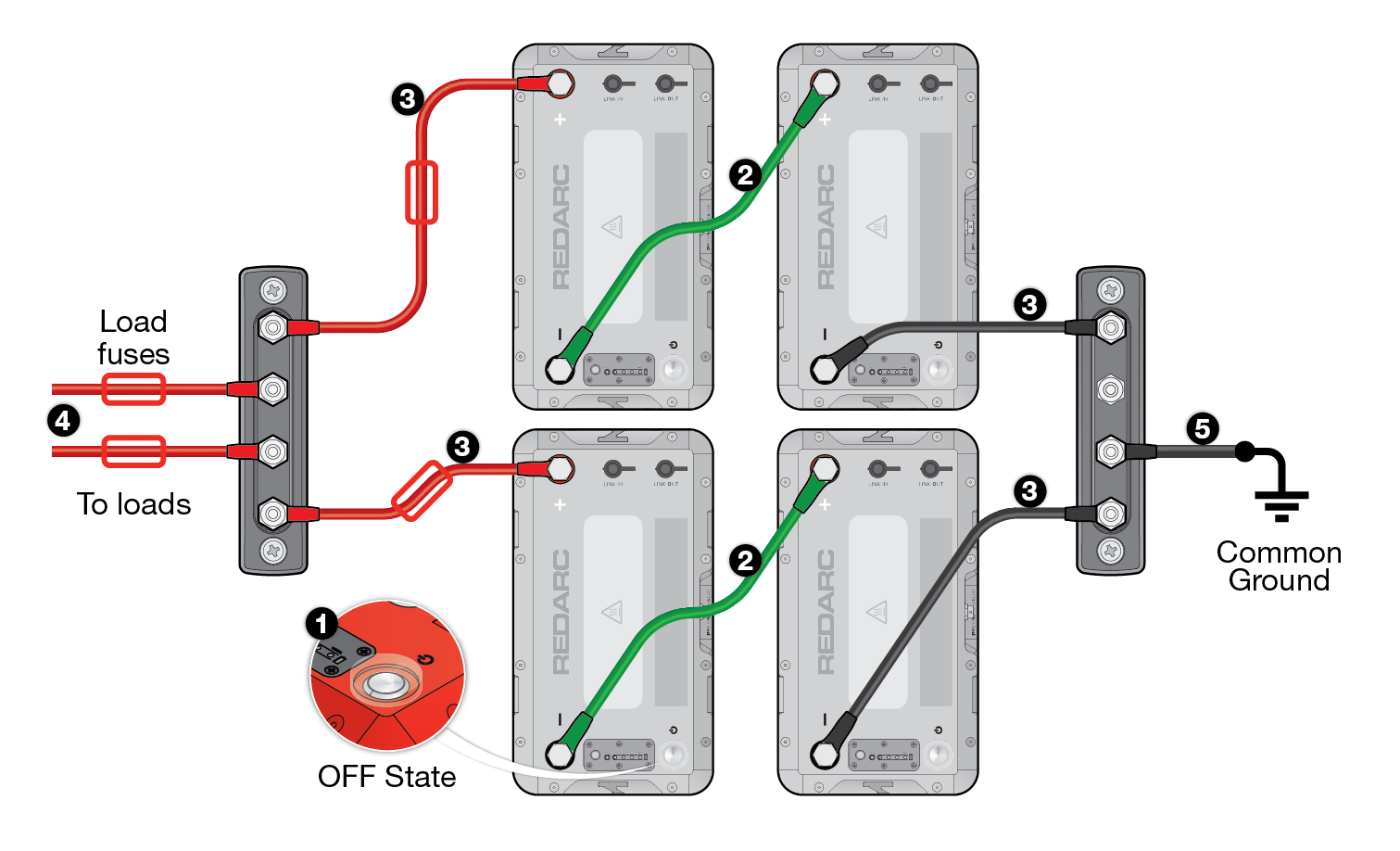 REDLAB batteries wiried in series/parallel wiring diagram
